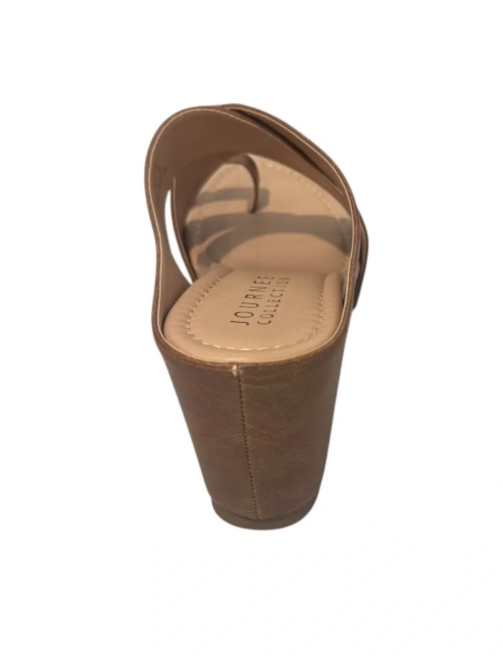 Journee Womens Rayna Brown Wedge Heel Slip on Sandals Size 8.5 - NWB